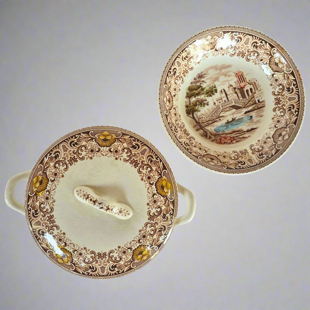 Hand Painted Decorative Plates and Serving Pot