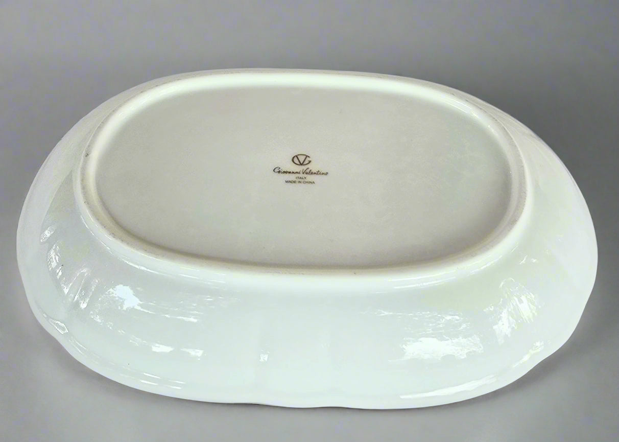 Rare Giovanni Valentino Oval Plate Blue Floral Oval Serving Plate
