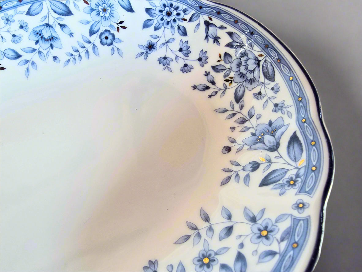 Rare Giovanni Valentino Oval Plate Blue Floral Oval Serving Plate