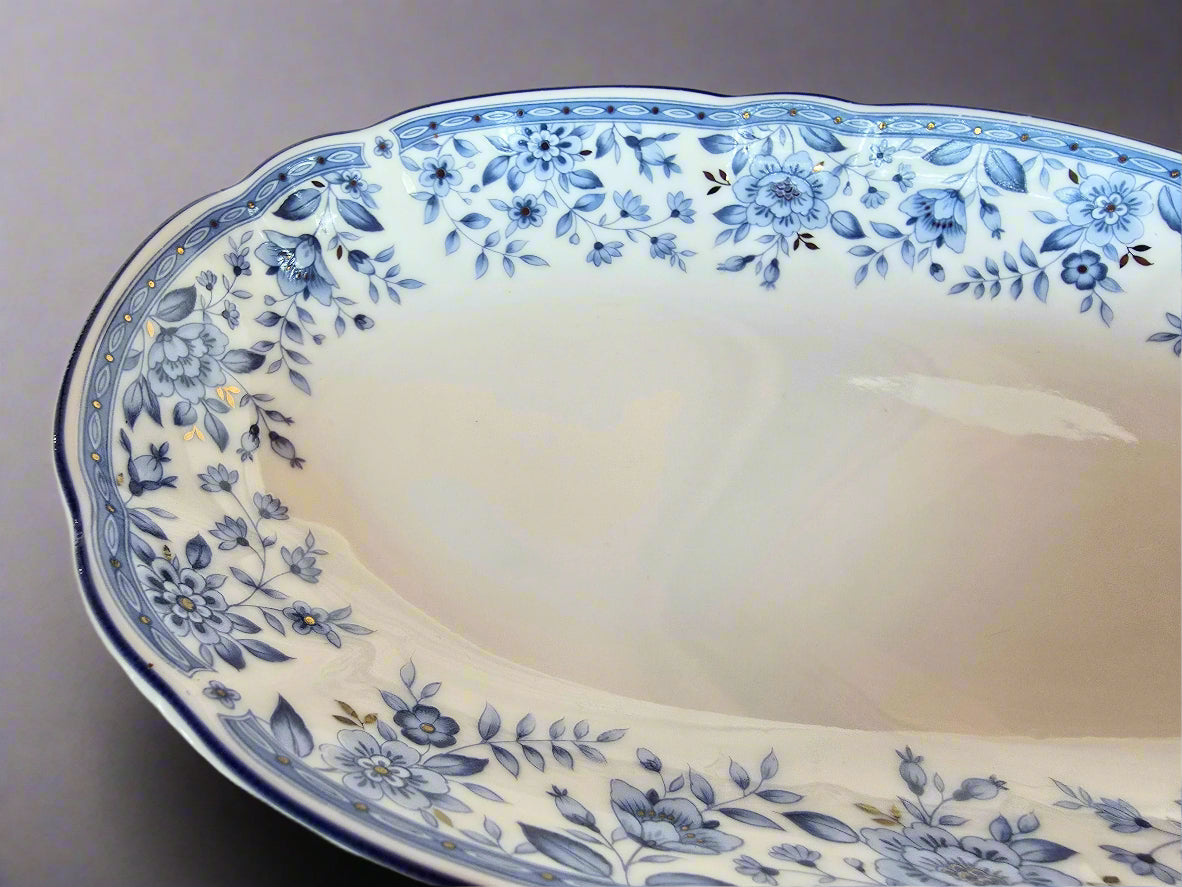Rare Giovanni Valentino Oval Plate Blue Floral Oval Serving Plate