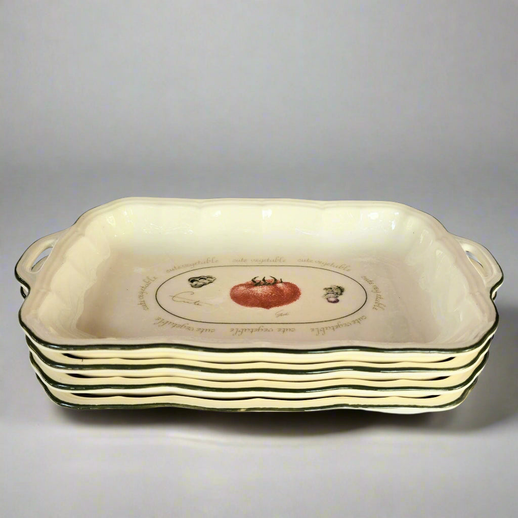 Vegetable Harika Ceramic Tray (Set of 4)
