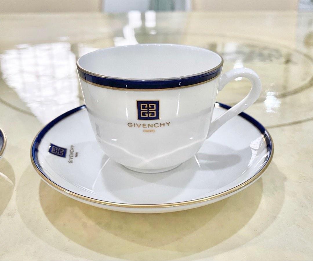 Rare - Vintage Tea Cups - NEW 70s Givenchy Paris- Hand Painted