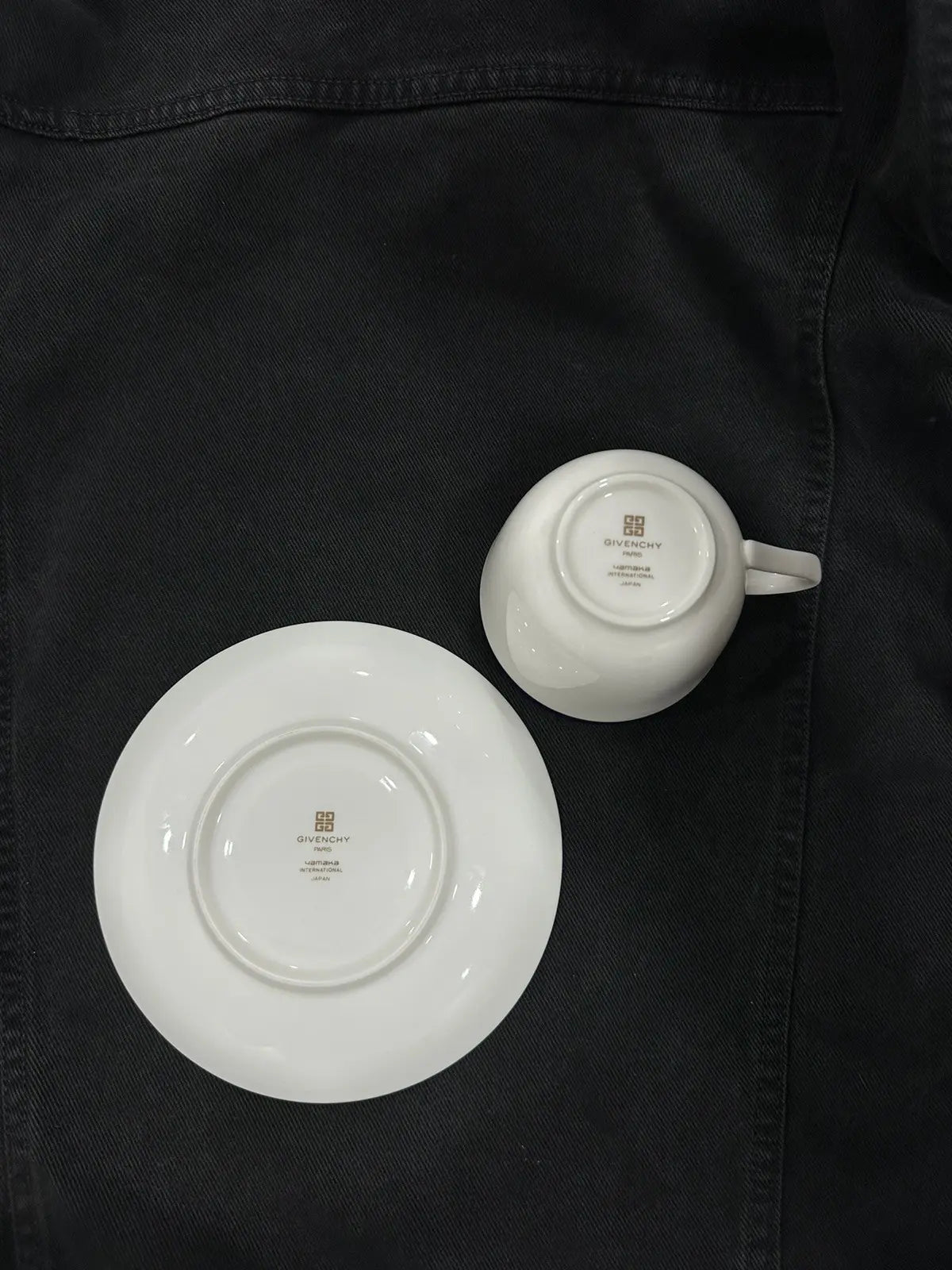Rare - Vintage Tea Cups - NEW 70s Givenchy Paris- Hand Painted