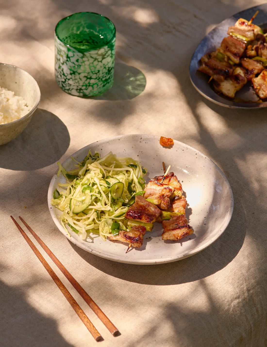 Japanese BBQ Skewers + Simple Summer Salad