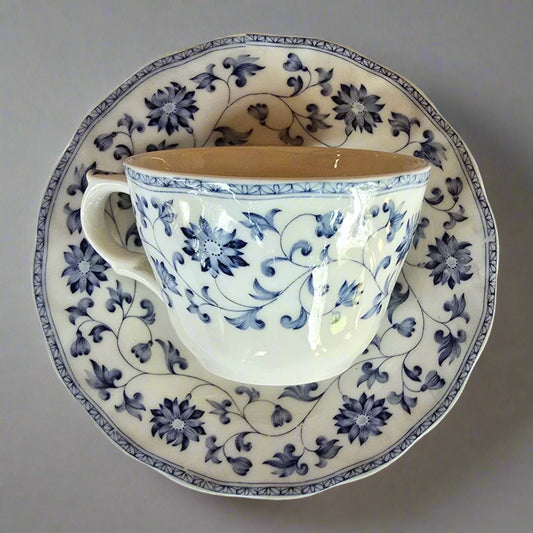 Vintage Nikko Japan Double Phoenix Blue Tea Cup and Saucer (set of 5)