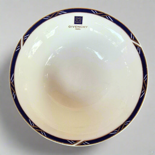 Vintage Pair GIVENCHY Paris Cereal Bowls - Yamaka Japan - Blue Trim