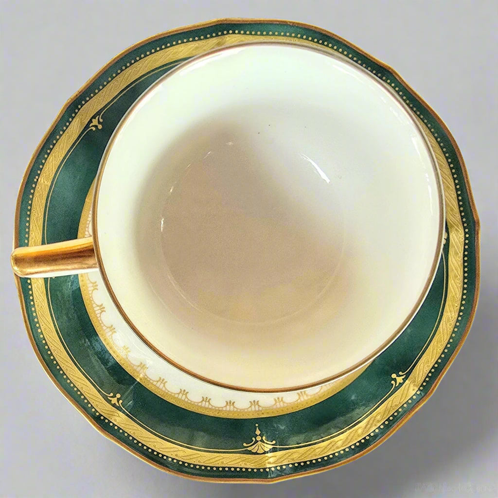 Noritake Ivory China Solemn Emerald Tea Set, Dark Green, Gold, Set of 4