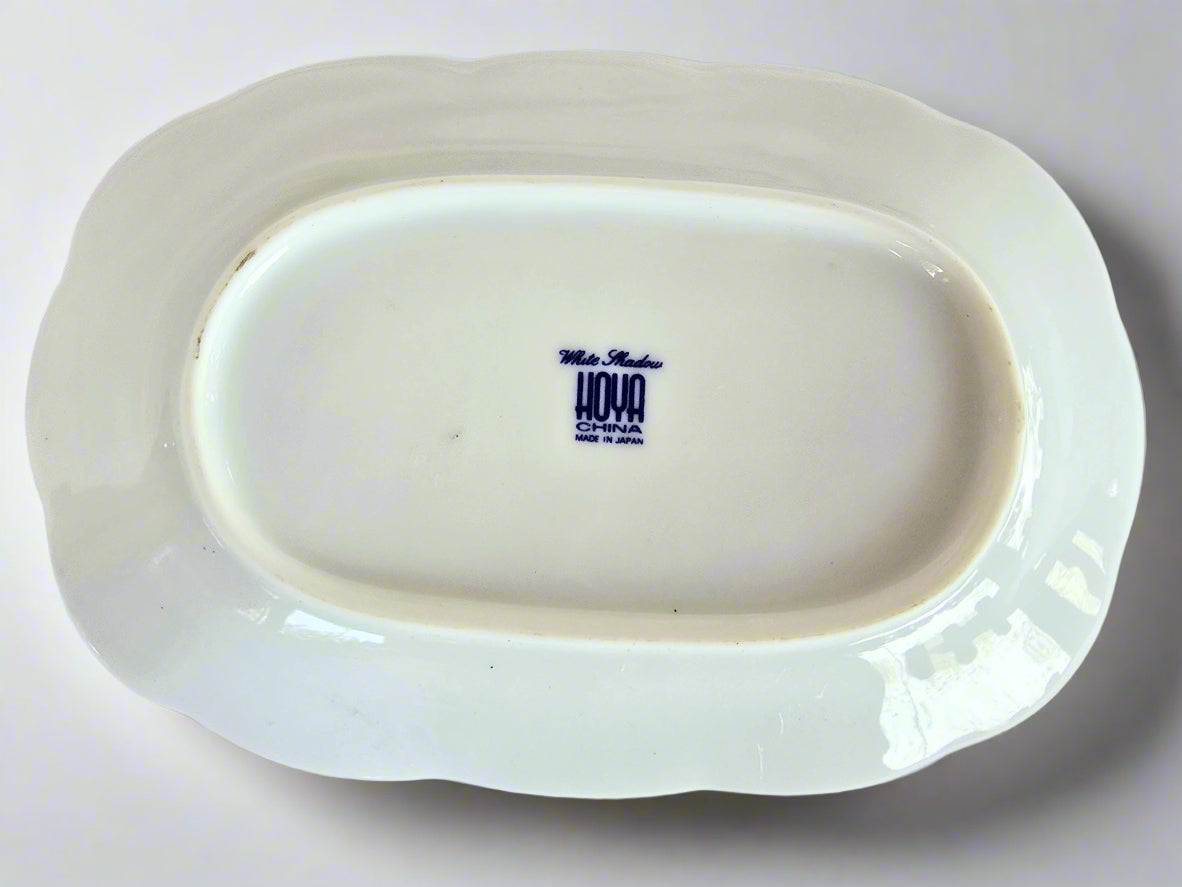 Rare White Shadow Hoya China Serving Dish. Set of 6