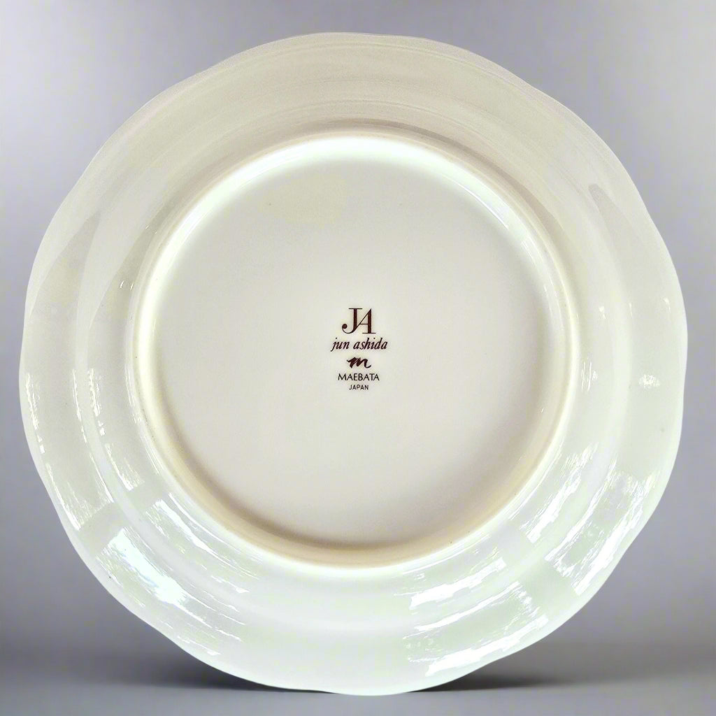 RARE Jun Ashida "MAEBATA" Porcelain Bread Plates: Gold Accent (Set of 5)