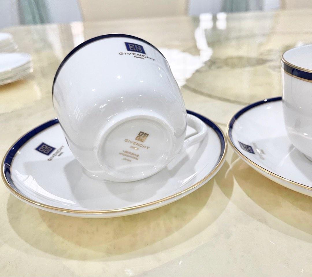 Rare - Vintage Tea Cups - NEW 70s Givenchy Paris- Hand Painted