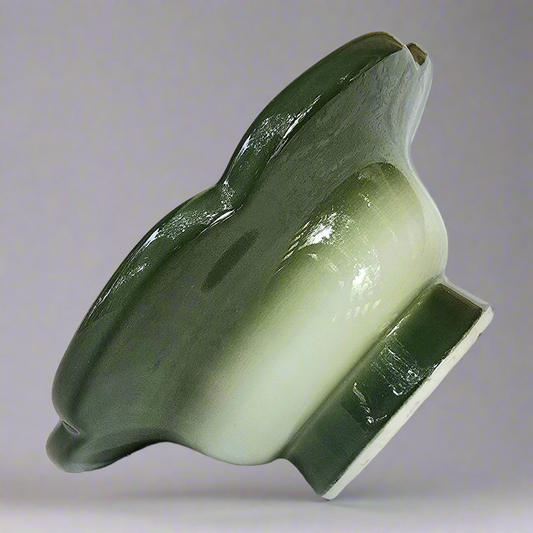 Flower-Shaped Green Flower Japanese Handmade Ceramic Bowl