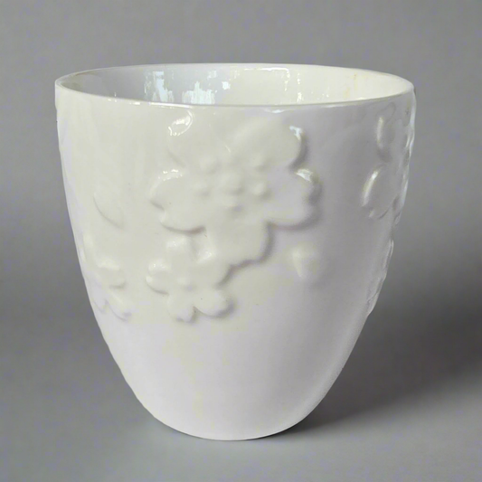 White Porcelain Flower Mug