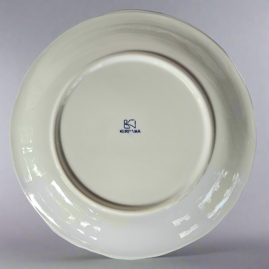Blue Kuriyama Plate with Flowers