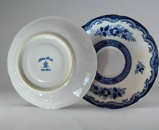 Blue Rose Fine China Hand Painted Plates
