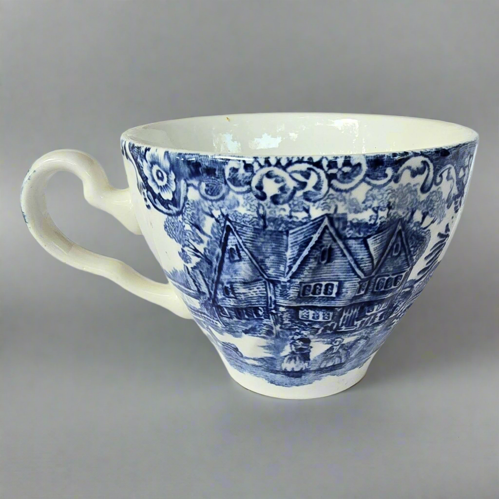 Hand Painted Blue and White Porcelain Teacups