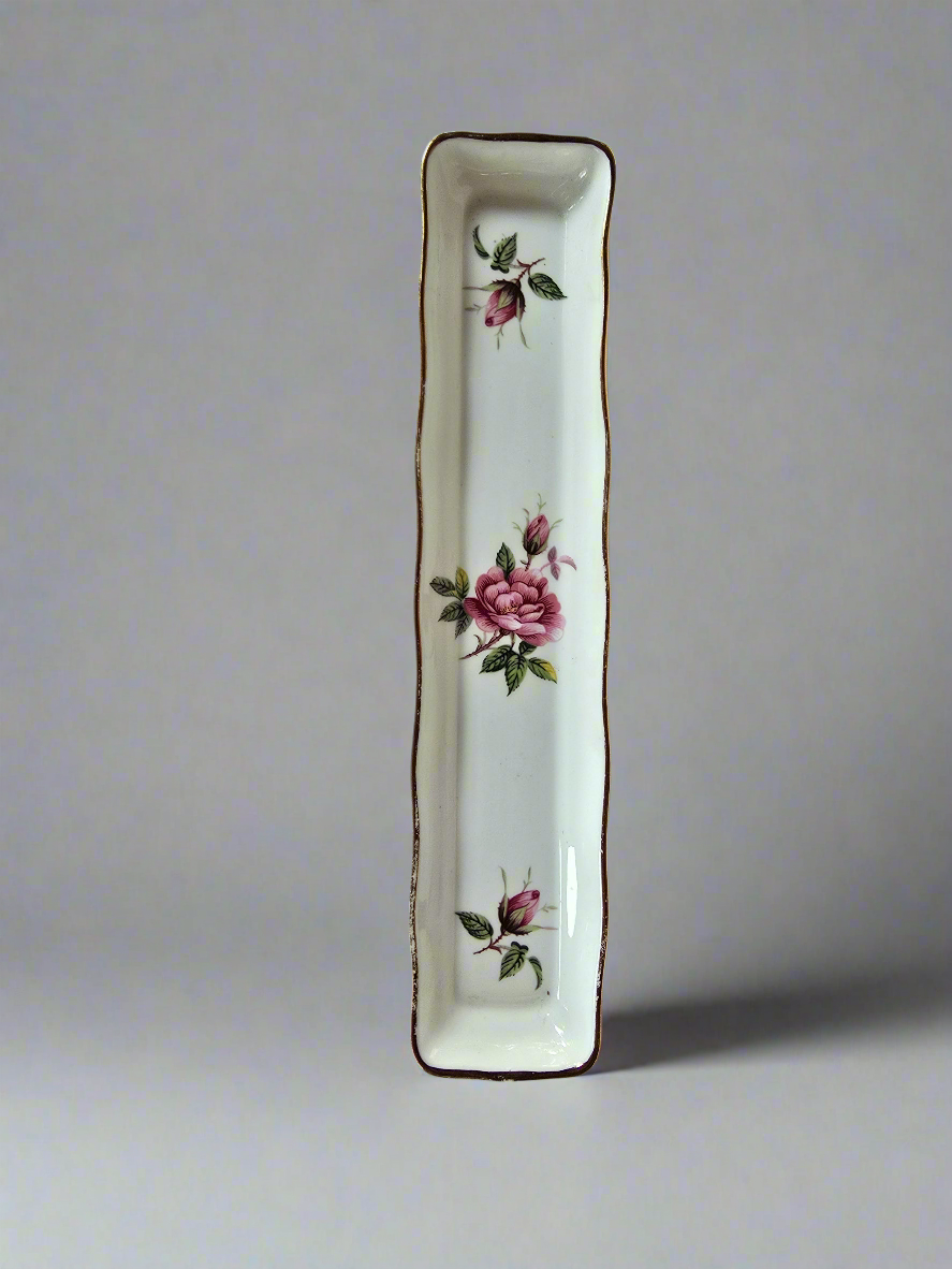 Royal Staffordshire Bone China England Vintage Pink Roses Trinket Dish