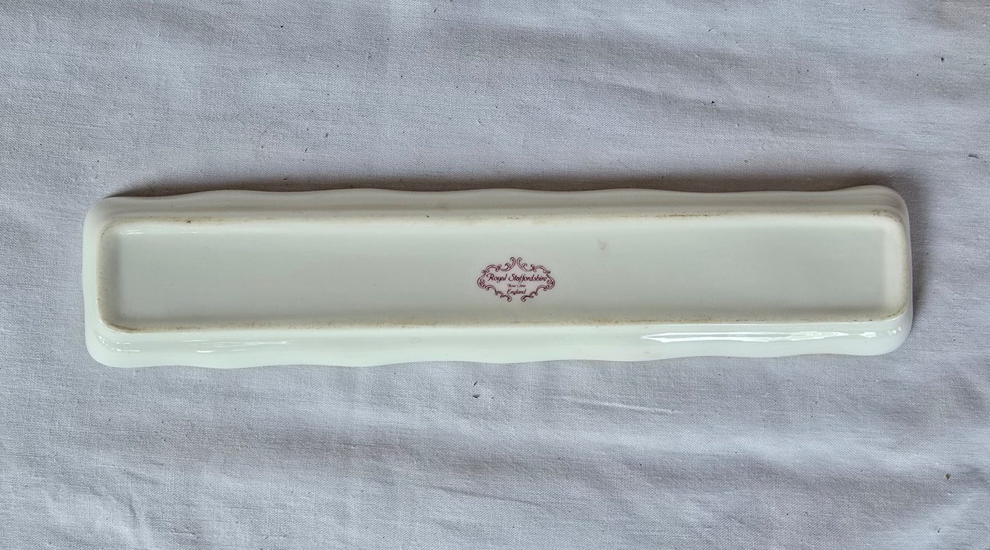 Royal Staffordshire Bone China England Vintage Pink Roses Trinket Dish