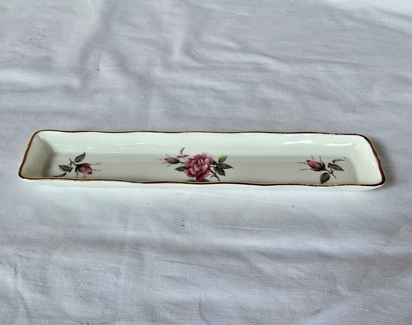 Royal Staffordshire Bone China England Vintage Pink Roses Trinket Dish