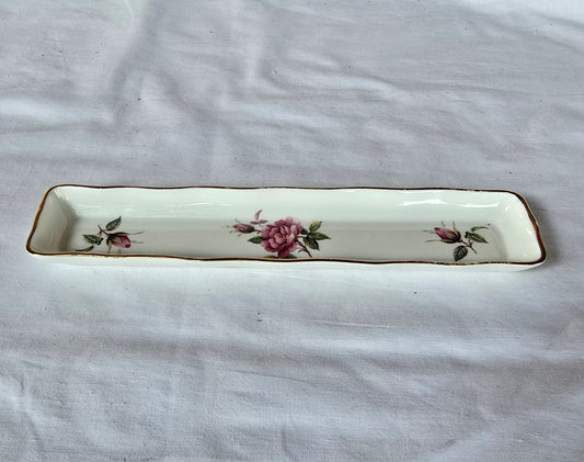 Royal Staffordshire Bone China England Vintage Pink Roses Trinket Dish